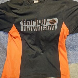 Mens Harley Davidson Two Tone Crew Shirt Minor Wear